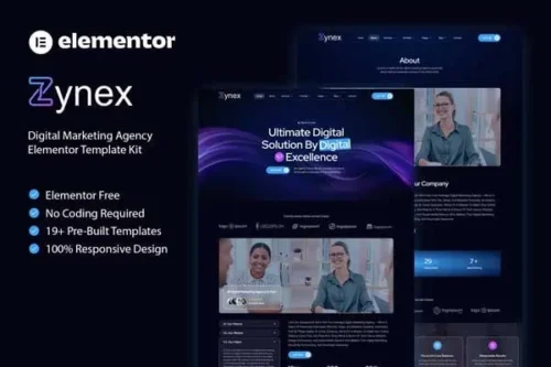 Mua Zynex - Digital Marketing Agency Elementor Template Kit giá rẻ