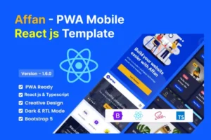 Mua Affan - PWA Mobile React js Template giá rẻ