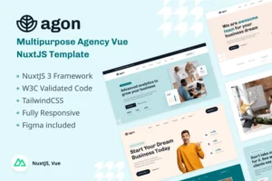 Mua Agon - Multipurpose Agency Vue NuxtJS Template giá rẻ