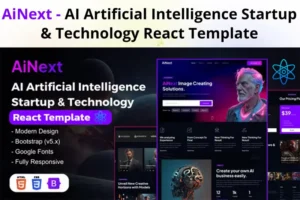 Mua AiNext - AI Artificial Intelligence React Template giá rẻ