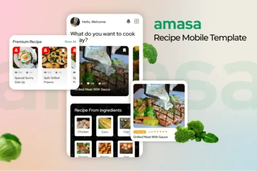 Mua Amasa - Food Recipe Mobile Template giá rẻ
