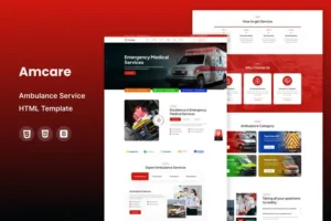 Mua Amcare - Ambulance Service HTML Template giá rẻ