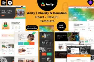 Mua Anity | Charity & Donation React + NextJS Template giá rẻ