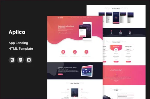 Mua Aplica | App Landing HTML Template giá rẻ