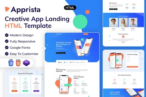 Mua Apprista | Creative App Landing HTML Template giá rẻ