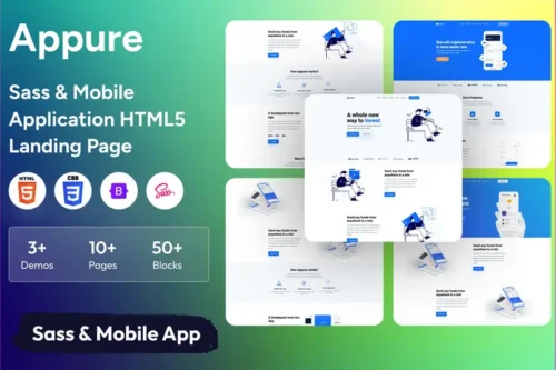 Mua Appure - Sass & Mobile Application HTML5 Template giá rẻ