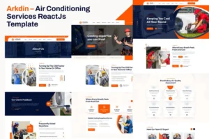 Mua Arkdin – Air Conditioning Services ReactJs Templat giá rẻ