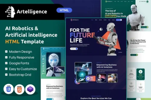 Mua Artelligence | AI & Robotics HTML Template giá rẻ