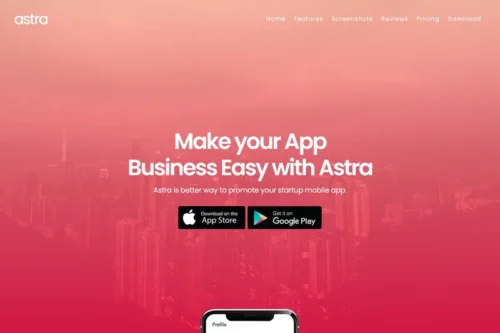 Mua Astra | App Landing Page Template giá rẻ