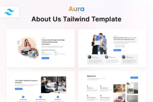Mua Aura – Tailwind CSS About Us HTML Template giá rẻ