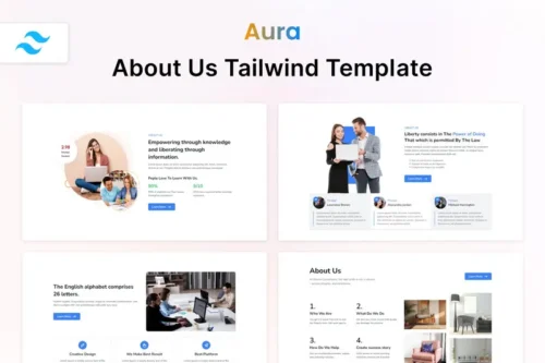 Mua Aura – Tailwind CSS About Us HTML Template giá rẻ