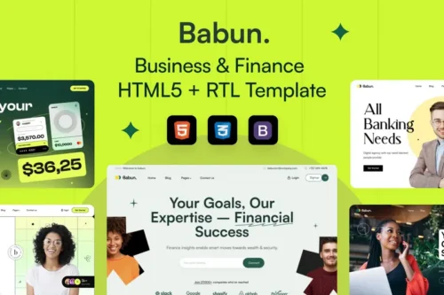 Mua Babun - Business & Finance HTML5 + RTL Template giá rẻ