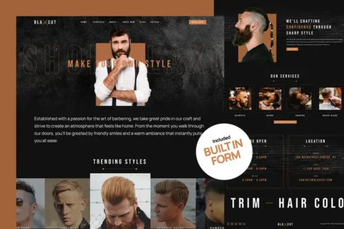 Mua Barbershop & Hair Salon Website Template - Blaxcut giá rẻ