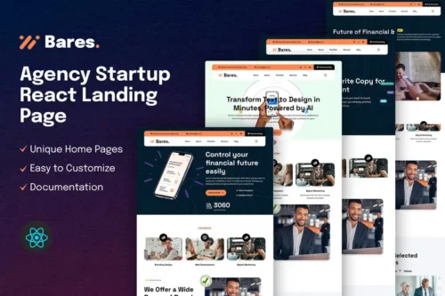 Mua Bares - Agency Startup React Landing Page giá rẻ