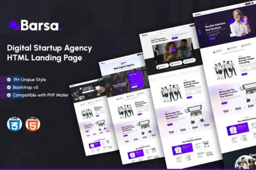 Mua Barsa - Digital Startup Agency HTML Landing Page giá rẻ