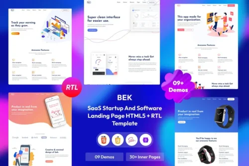Mua Bek - Saas & Software HTML5 + RTL Template giá rẻ
