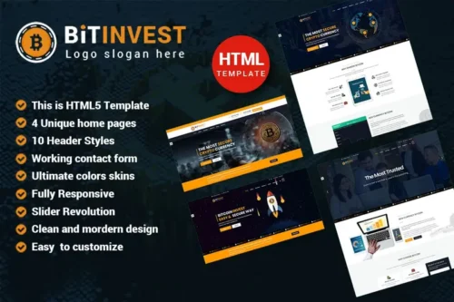Mua Bitinvest - Bitcoin Crypto Currency Template giá rẻ