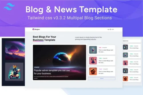 Mua Blog - Blogloo TailwindCSS News Template giá rẻ