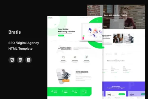 Mua Bratis - SEO /Digital Agency HTML5 Template giá rẻ