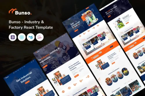 Mua Bunso - Industry & Factory React Template giá rẻ