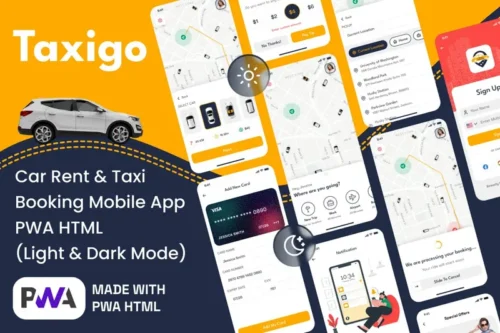 Mua Car Rental and Taxi Booking Mobile App PWA HTML giá rẻ