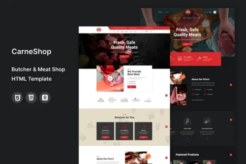 Mua CarneShop - Butcher & Meat Shop HTML template giá rẻ