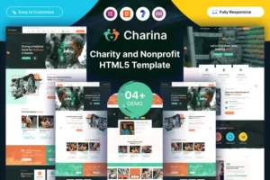 Mua Charina – Charity and Nonprofit HTML5 Template giá rẻ