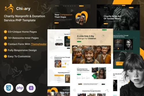 Mua Chioary | Charity & Donation PHP Template giá rẻ