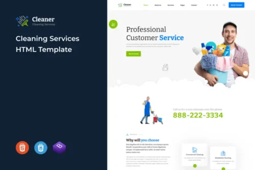 Mua Cleaner - Cleaning Services HTML Template giá rẻ