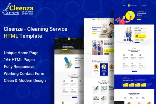 Mua Cleenza - Cleaning Service HTML Template giá rẻ
