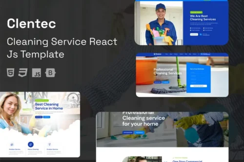 Mua Clentac – Cleaning Services React JS Template giá rẻ
