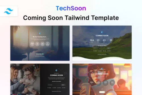 Mua Coming Soon HTML Tailwind Template - Techsoon giá rẻ