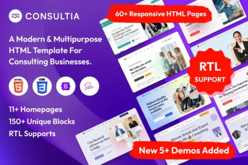 Mua Consultia - Multipurpose Business Consulting HTML giá rẻ