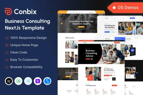 Mua Corporate Business Consulting NextJS Template giá rẻ