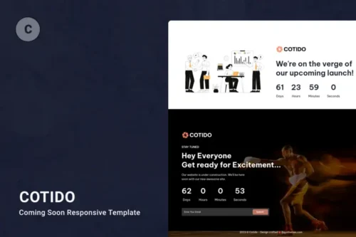 Mua Cotido - Tailwind CSS Coming Soon HTML Template giá rẻ