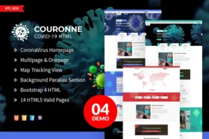 Mua Couronne - Corona virus (Covid-19) HTML Template giá rẻ
