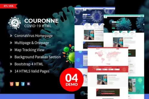 Mua Couronne - Corona virus (Covid-19) HTML Template giá rẻ