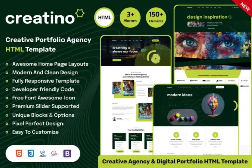 Mua Creatino – Creative Agency Portfolio HTML Template giá rẻ