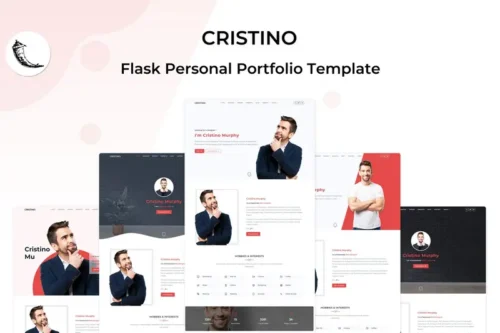 Mua Cristino - Flask Personal Portfolio Template giá rẻ