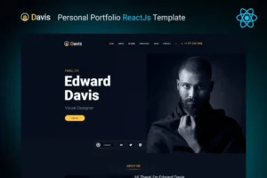 Mua Davis - Personal Portfolio ReactJs Template giá rẻ