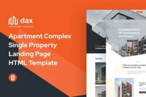 Mua DAX - Apartment Complex Landing Page HTML Template giá rẻ