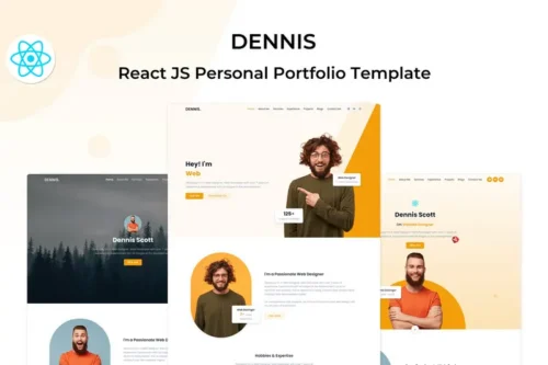 Mua Dennis - React Personal Portfolio Template giá rẻ
