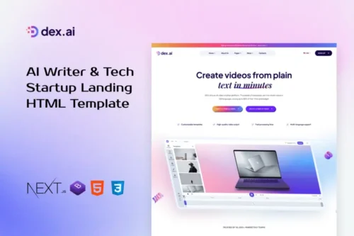 Mua Dex.AI - AI Writer & Tech Startup NextJS Template giá rẻ