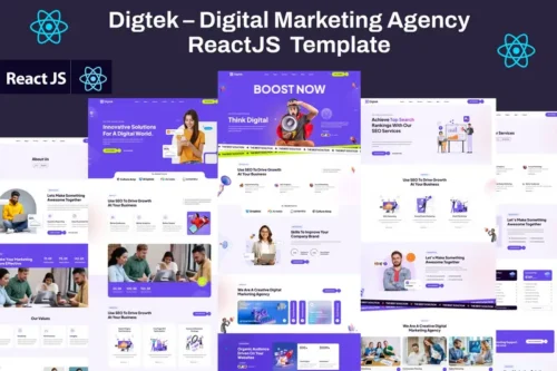 Mua Digtek - Digital Marketing Agency ReactJs Template giá rẻ