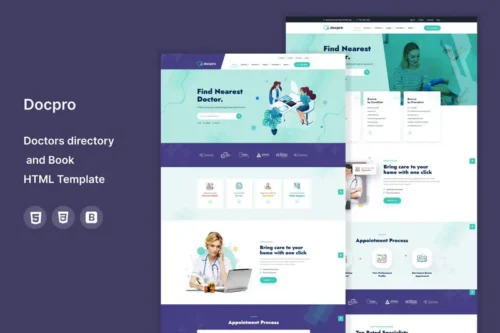 Mua Docpro - Doctors directory & Book Online template giá rẻ