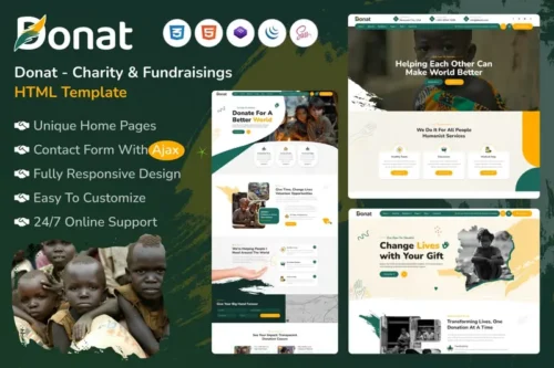 Mua Donat - Charity & Fundraising HTML Template with R giá rẻ