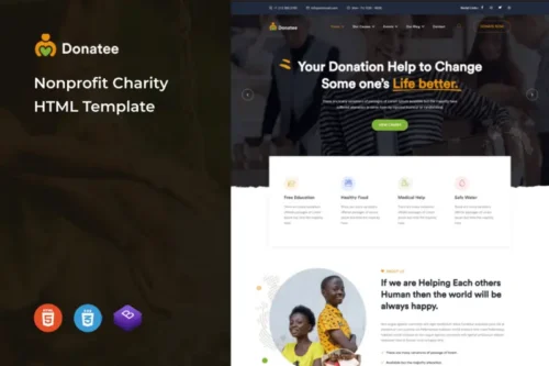 Mua Donatee – Nonprofit Charity HTML Template giá rẻ