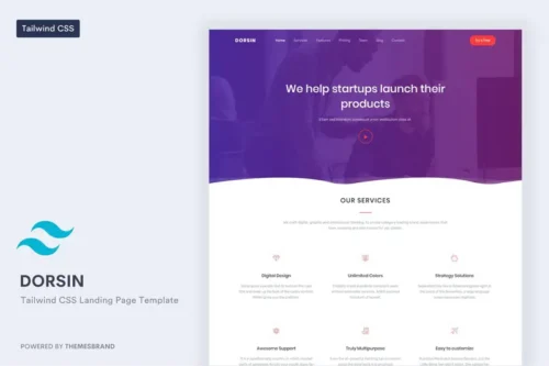 Mua Dorsin - Tailwind CSS Landing Page Template giá rẻ