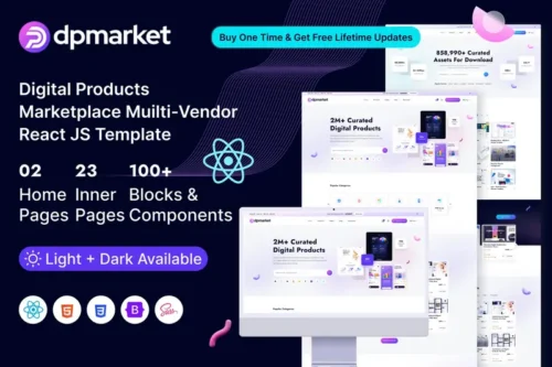 Mua DpMarket – Digital Marketplace Multi-Vendor React giá rẻ