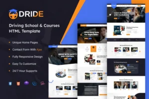Mua Dride - Driving School & Courses HTML Template giá rẻ